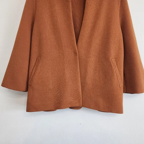 Moth Anthropologie Carey Knit Cardigan Jacket Blazer In Rust Brown Size Small - Picture 3 of 10